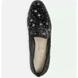 Donald Pliner Lyle Embellished Black Slip On Flat Loafers